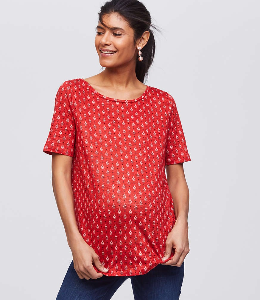 Loft Maternity Bandana Linen Tee Cute Maternity Clothes 2018