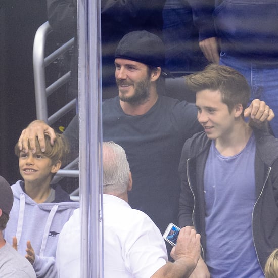 David Beckham and His Sons at LA Kings Hockey Game