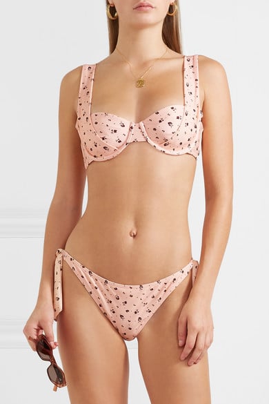 Peony Floral-Print Underwired Bikini Top and Bottom Set