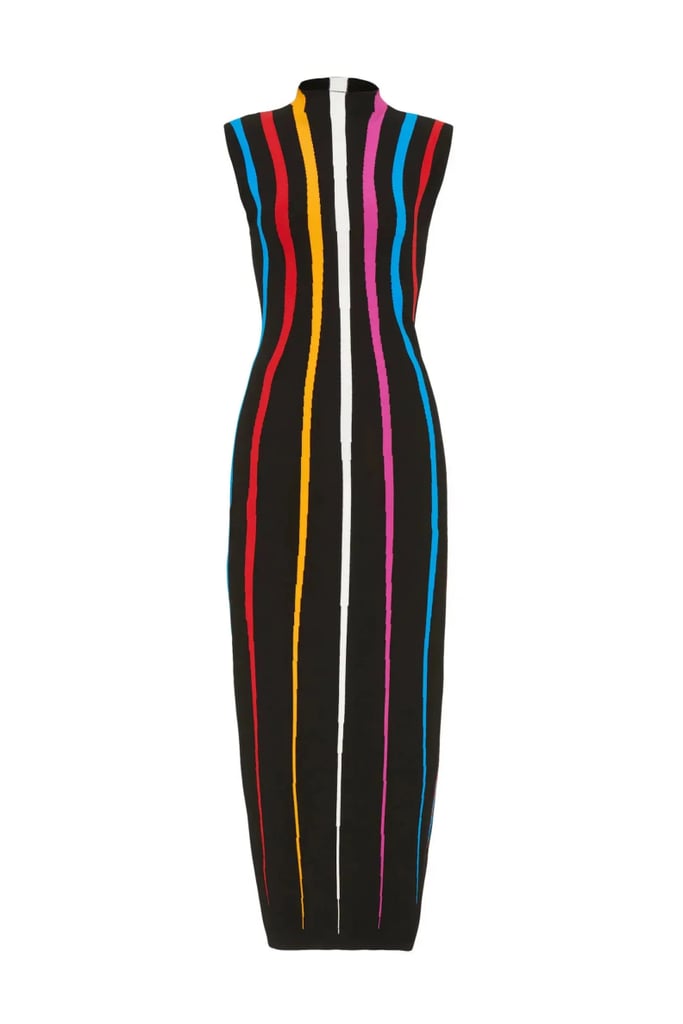 Victor Glemaud Rainbow Striped Midi Dress