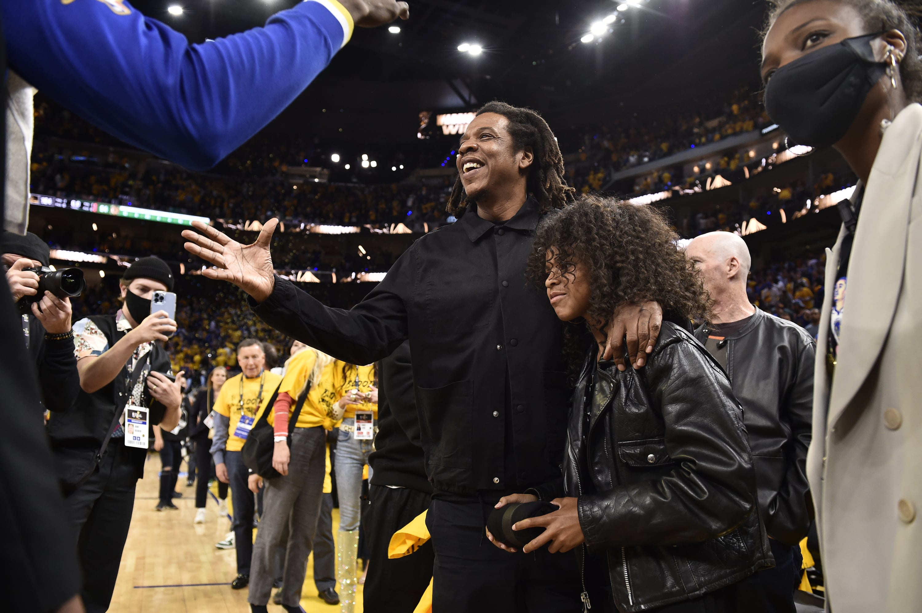 Blue Ivy's Nike Dunk Outfit & Jay-Z at 2022 NBA Finals Game