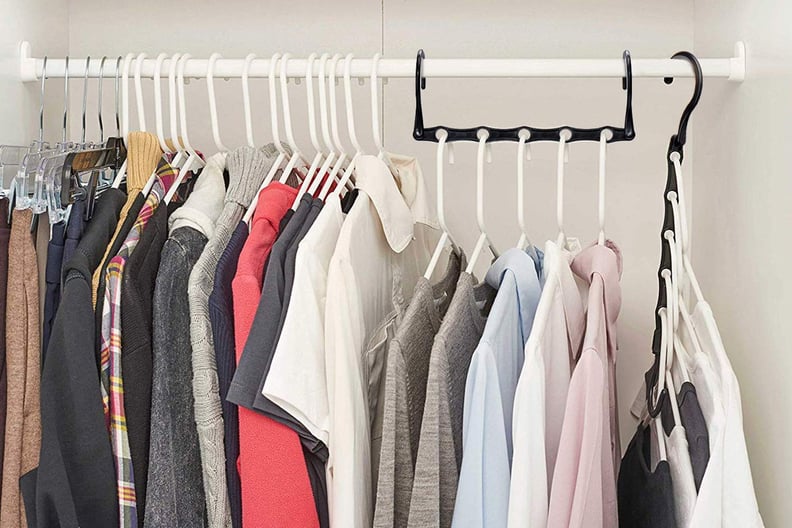 HOUSE DAY Space Saving Hangers Black, Smart Closet Organizer Space