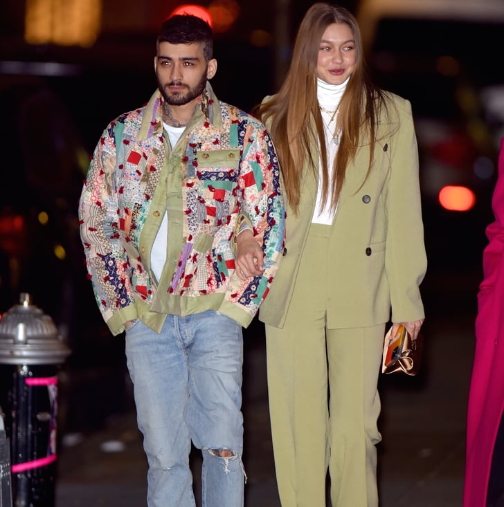 Zayn Malik With Gigi Hadid Wearing a Patchwork Coat in NYC
