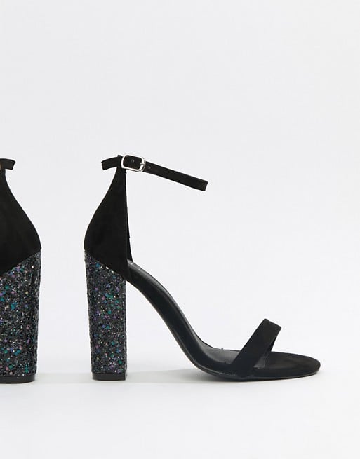 Missguided Barely There Glitter Heeled Sandals