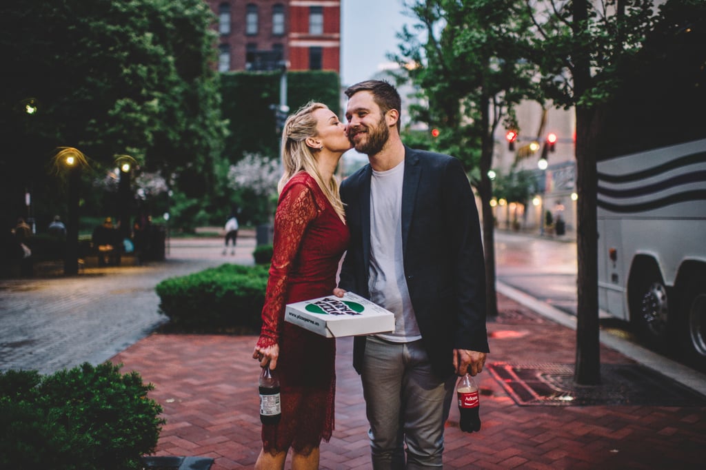 Pizza City Engagement Shoot POPSUGAR Love & Sex