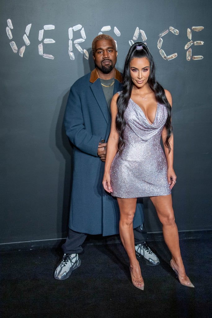 Kim Kardashian and Kanye West at Versace Fashion Show 2018