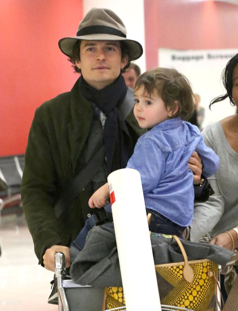 Orlando Bloom and his son, Flynn, arrived in LA on Thursday.