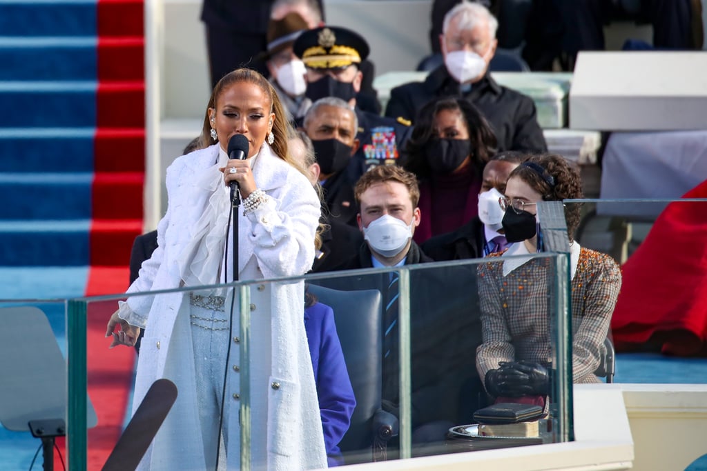 See Photos of J Lo's White Chanel Outfit on Inauguration ...
