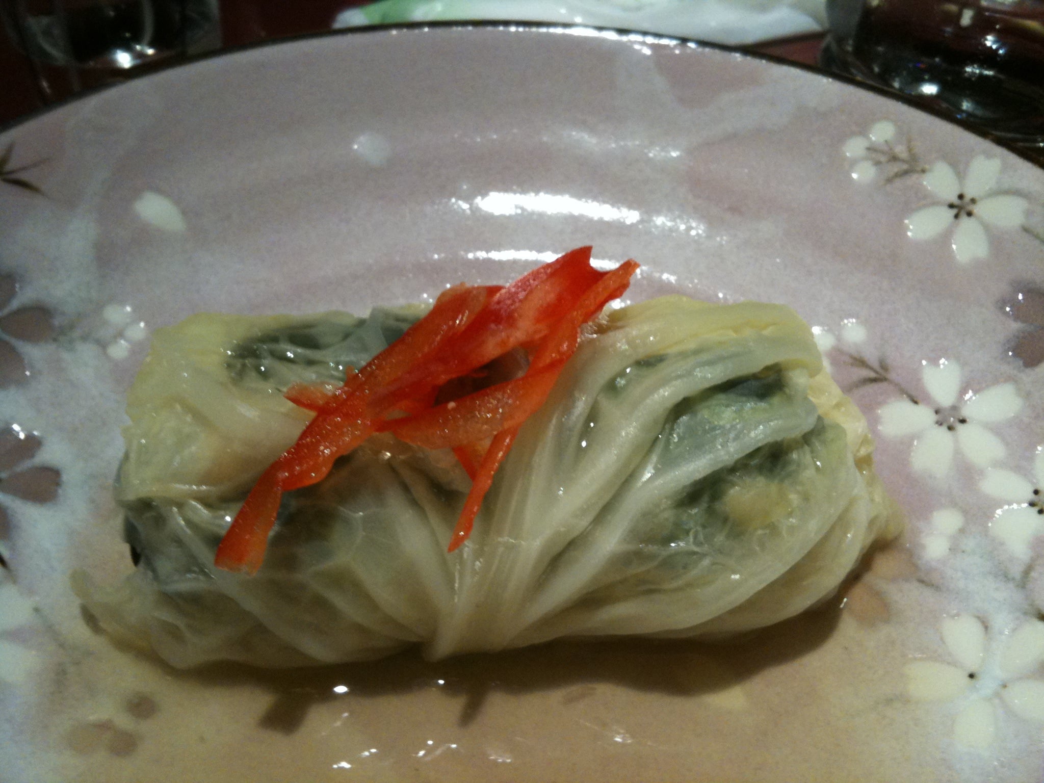 Cabbage Roll with Oysters