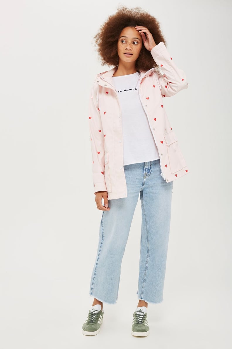 TopShop Love Heart Print Raincoat Mac