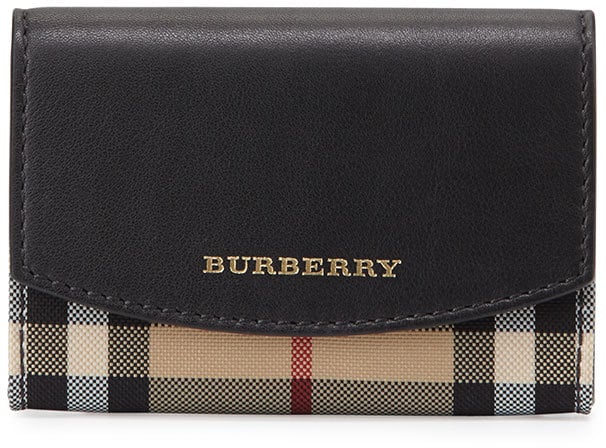 Burberry Chesham Horseferry-Check Card Case, Black ($285)