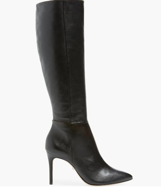 Black Leather Knee-High Boots