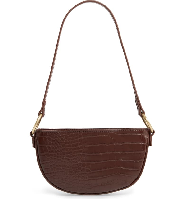 BP. Embossed Faux Leather Shoulder Bag