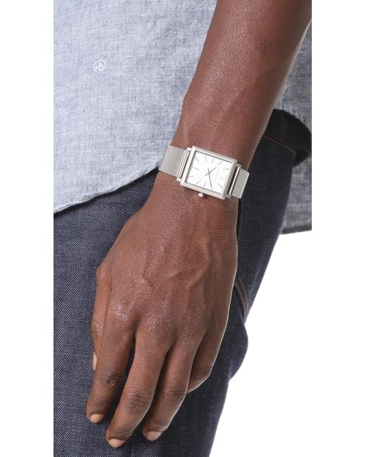 If he's into a classic rectangular face shape, shop Larsson & Jennings's Norse CM Watch ($335).