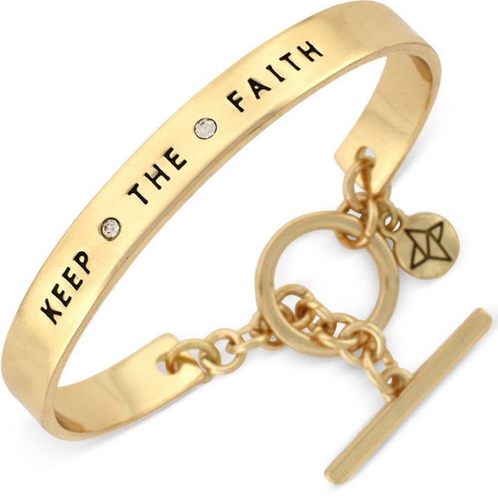 BCBGeneration Gold-Tone Keep the Faith Bangle Bracelet ($18)