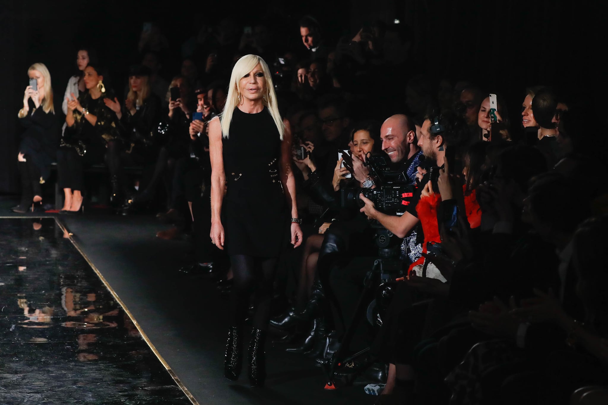 Claudia Schiffer Closes Versace Spring '24 Show in Milan