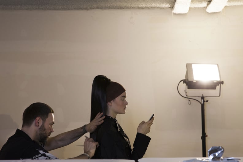 A Model Backstage at the Hood by Air Show