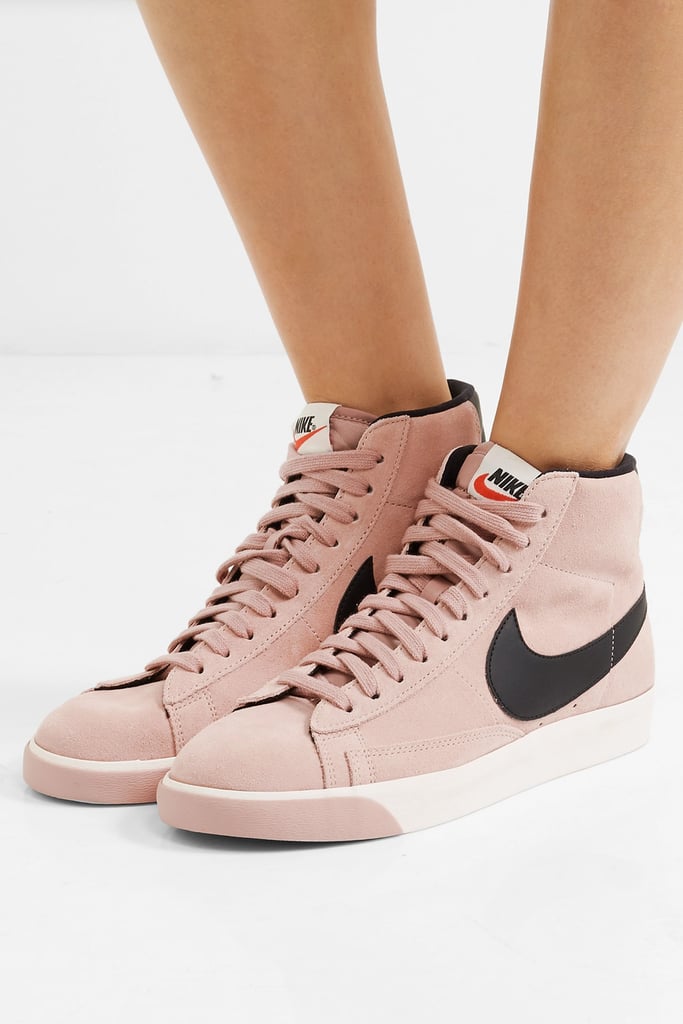 Nike Vintage Blazer Leather-Trimmed Suede High-Top Sneakers