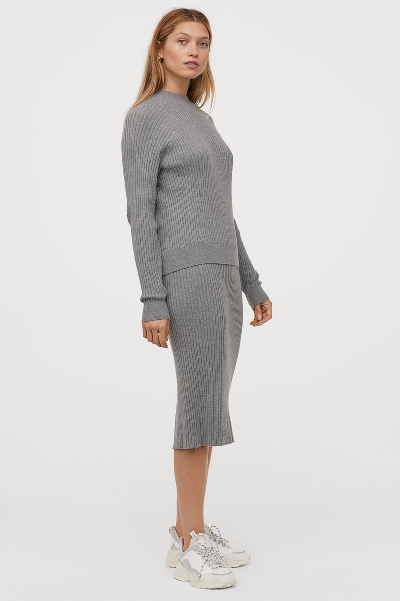 H&M Ribbed Mock-Turtleneck Sweater Set