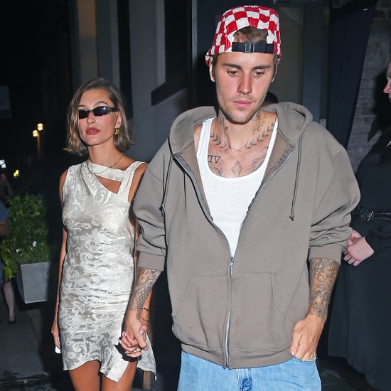 Hailey Bieber Wears a White Floral Minidress For Date Night