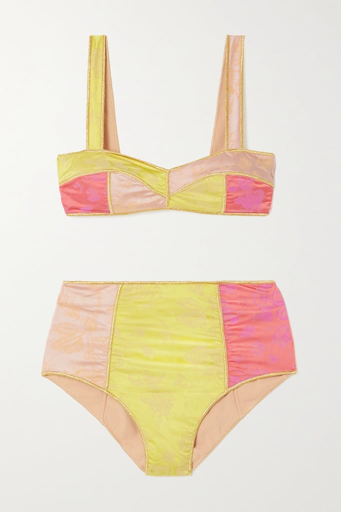 Oséree Yellow Blossom Colorè Floral Jacquard Bikini
