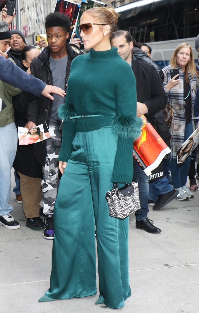 Jennifer Lopez's Green Sally LaPointe Outfit in NYC