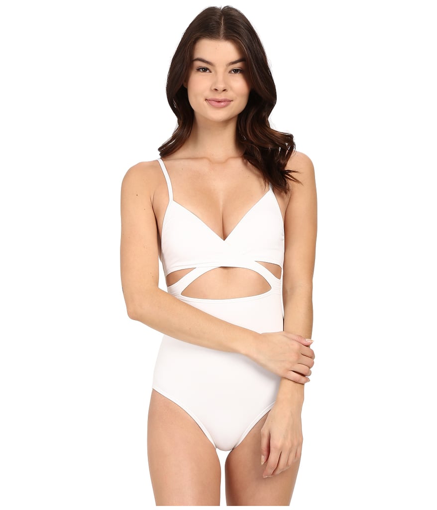 Vince Camuto Cruise Halter Maillot With Removable Soft Cups ($106)