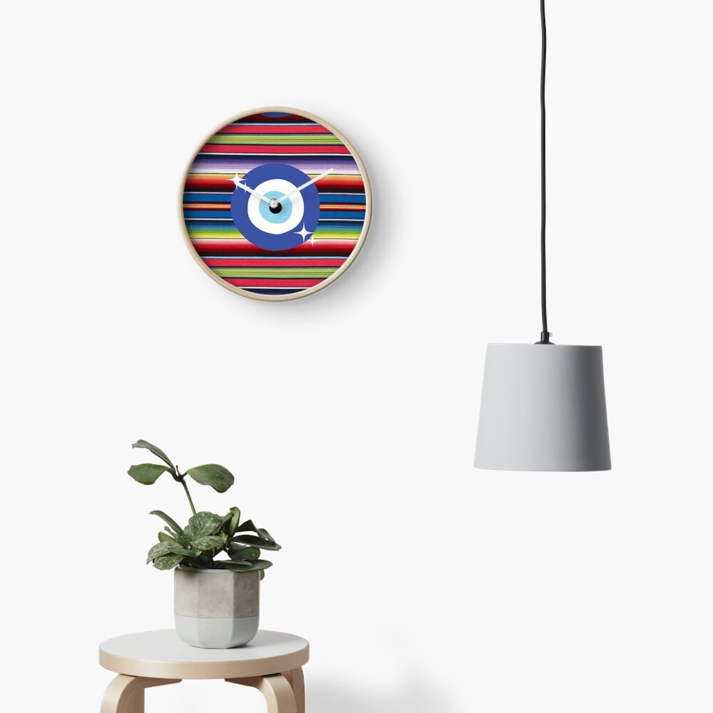 Cortez Made Co. Mal de Ojo Latinx Serape Prin Clock