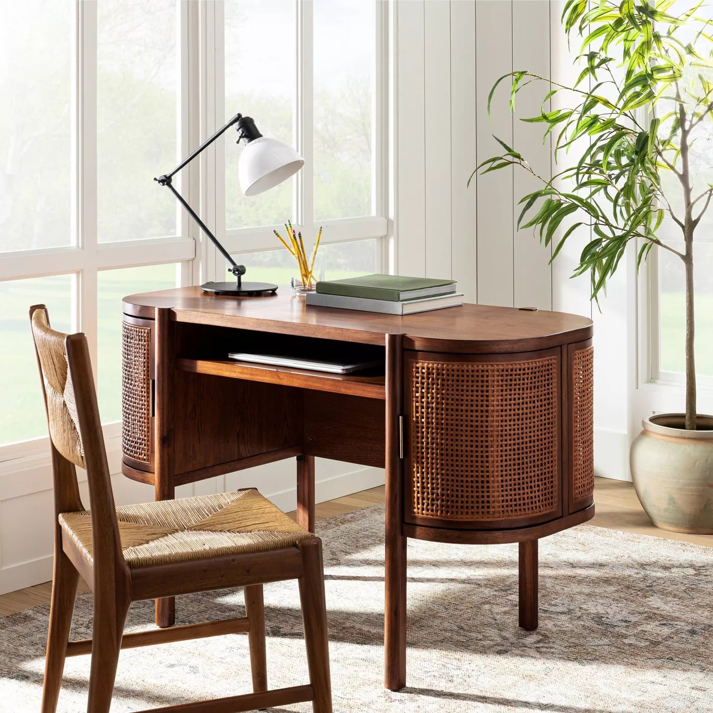 Caned writing desk hotsell