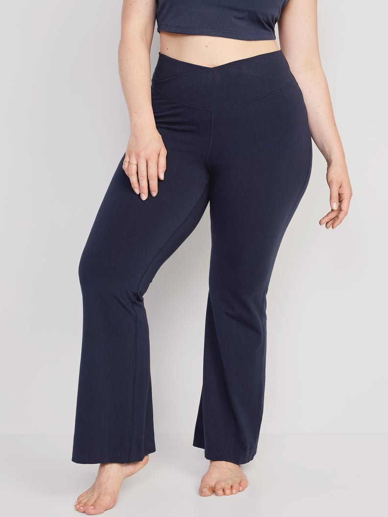 Full Panel Woven Plus-Size Maternity Pant With Button-Front Curved