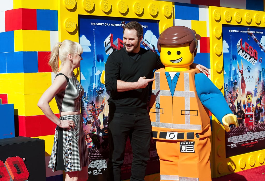 Chris posed with his The Lego Movie character while Anna looked on at the LA premiere in 2014.