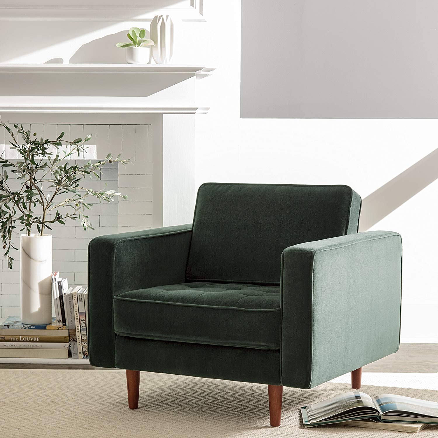 Rivet Aiden Tufted Mid Century Modern Velvet Accent Chair Time For A Living Room Upgrade These 31 Affordable Furniture Finds Will Blow You Away Popsugar Home Photo 32