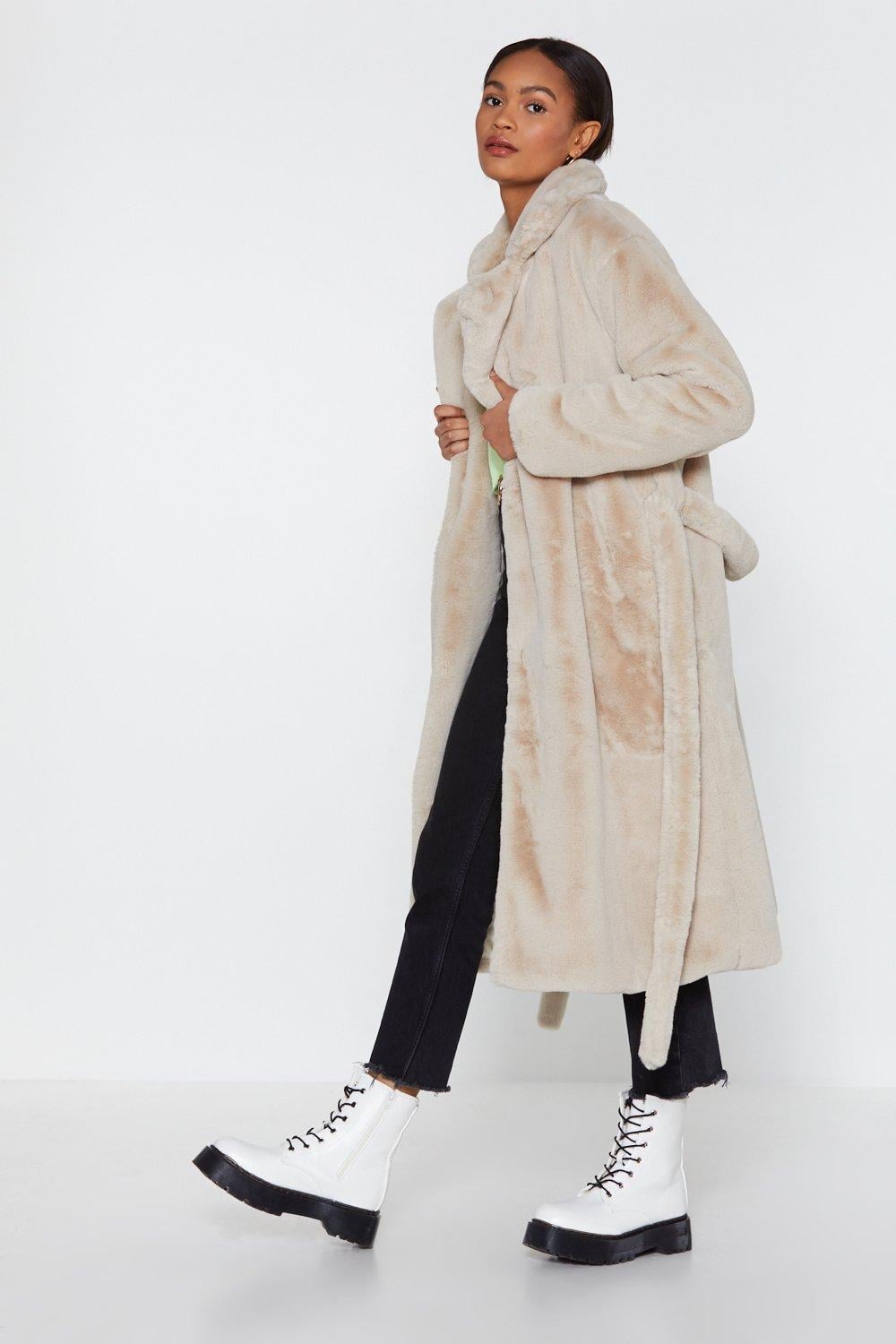 Rihanna S White Celine Fur Coat February 2019 Popsugar Fashion