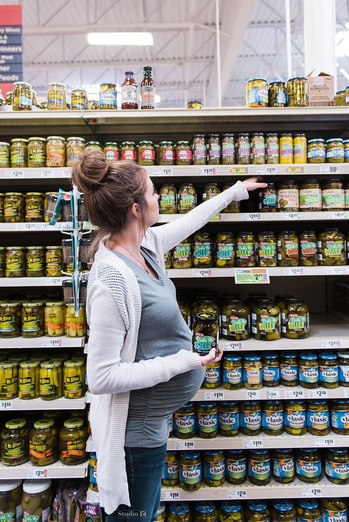 Pregnancy Cravings Maternity Shoot at the Grocery Store