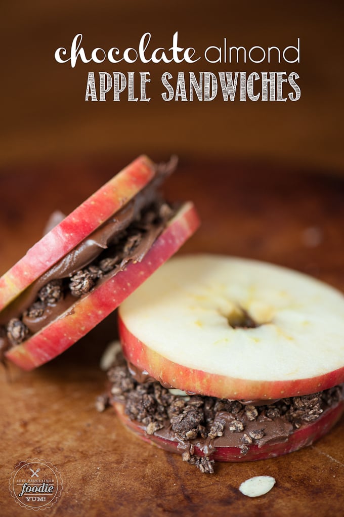 Chocolate Almond Apple Sandwiches