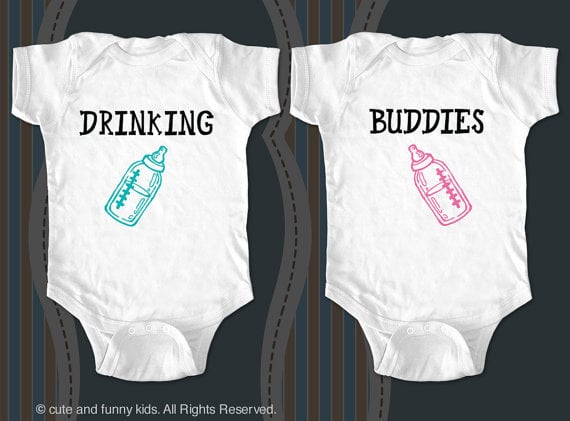 "Drinking Buddies" Onesie Set