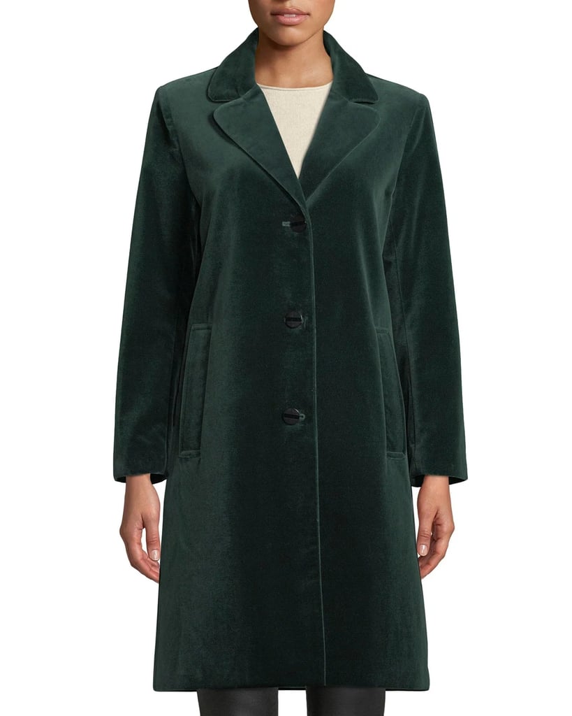 Jane Post Single-Breasted Velvet Coat
