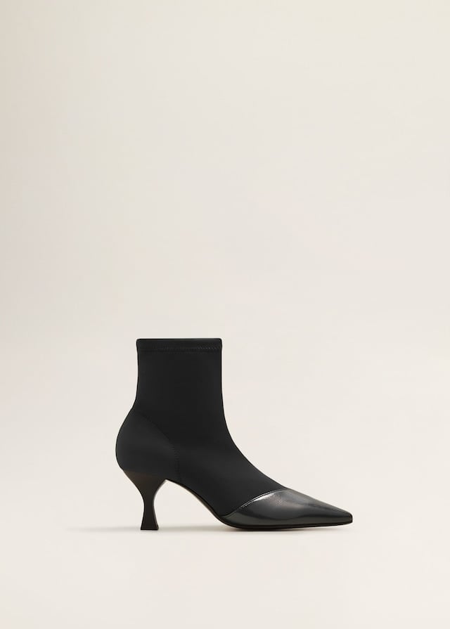 mango black heeled boots