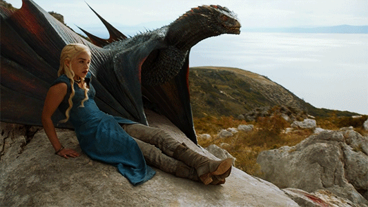 Oh, your kids are rambunctious? Daenerys Targaryen tries to tame dragons.