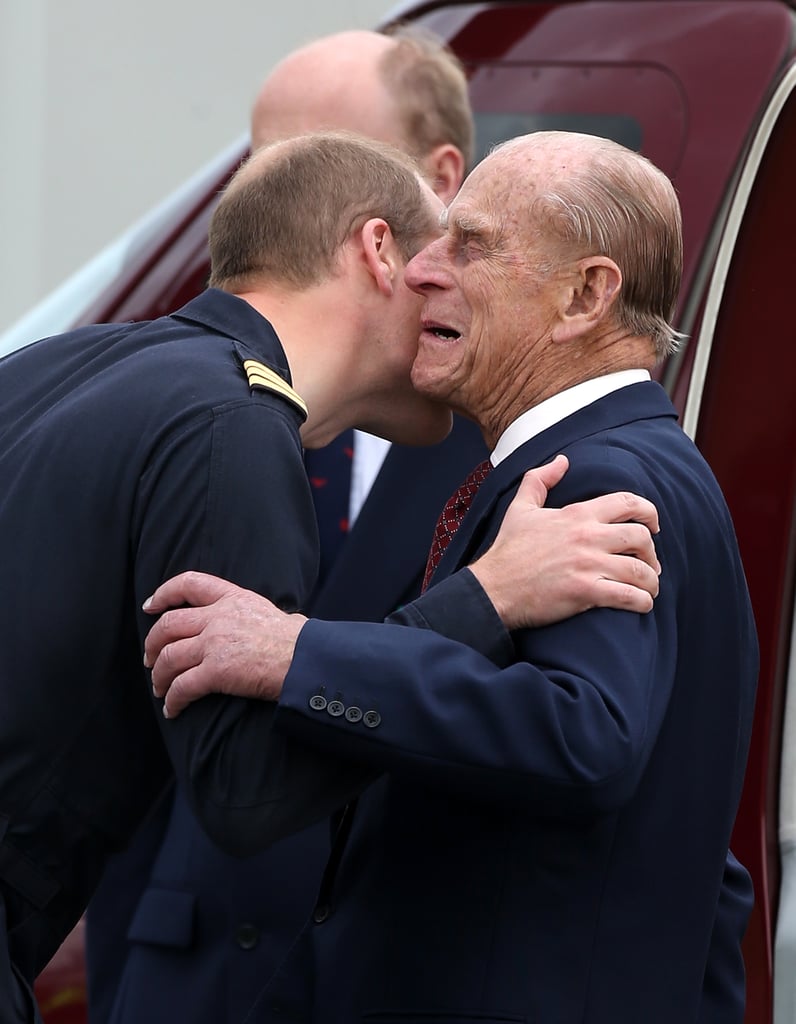 Prince William at Air Base With Queen Elizabeth II