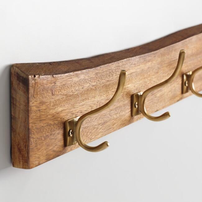 Live Edge Wood 5 Hook Rack