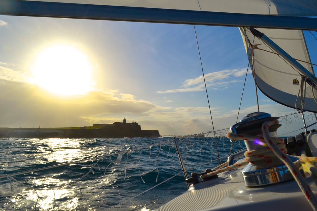 Sailing to El Morro in San Juan, Puerto Rico.