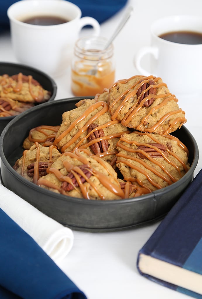 Pumpkin Pecan Cookies With Caramel Drizzle