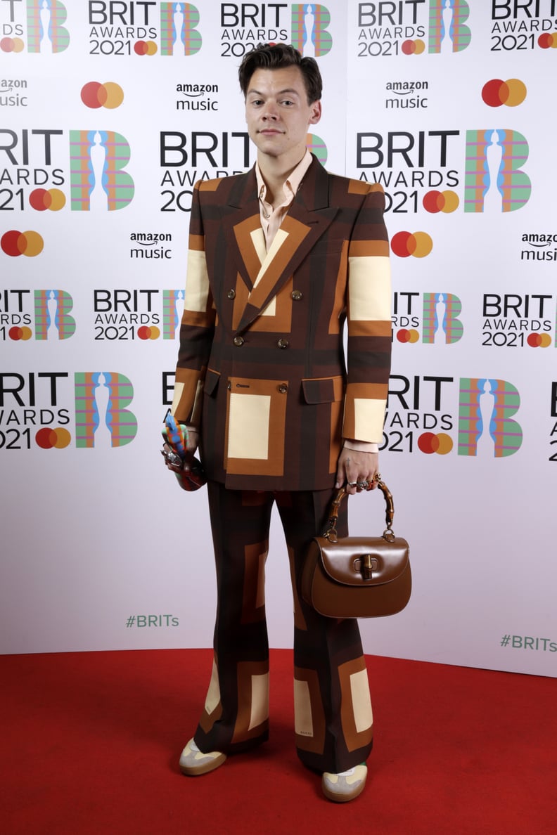 See Photos of Harry Styles in Gucci at the 2021 BRIT Awards