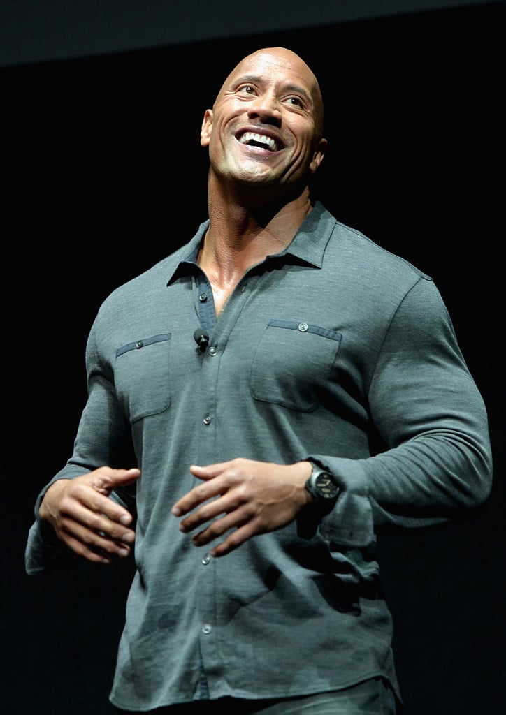 The Rock wasn't sure if this shirt would fit, so he MADE it fit.
