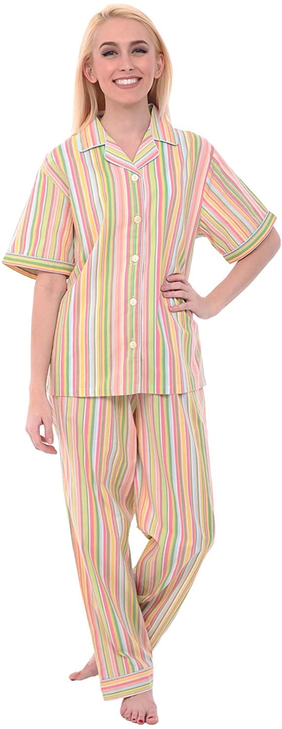 Alexander Del Rossa Lightweight Button Down Pajama Set