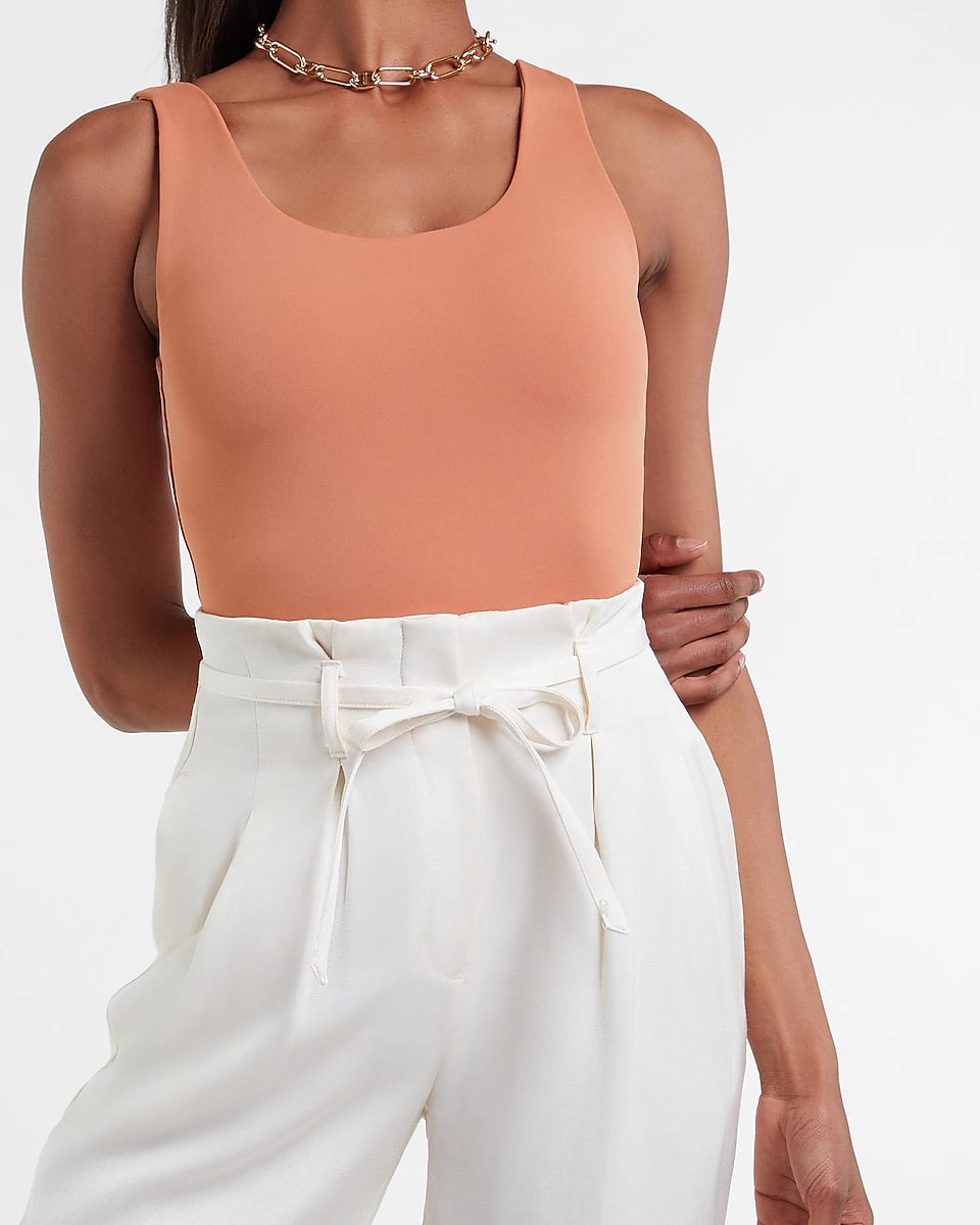 For an Elevated Basic: Express Scoop Neck Thong Bodysuit, These Express  Pieces Make the Perfect Work Clothes (Peep the Satin Blouse!)