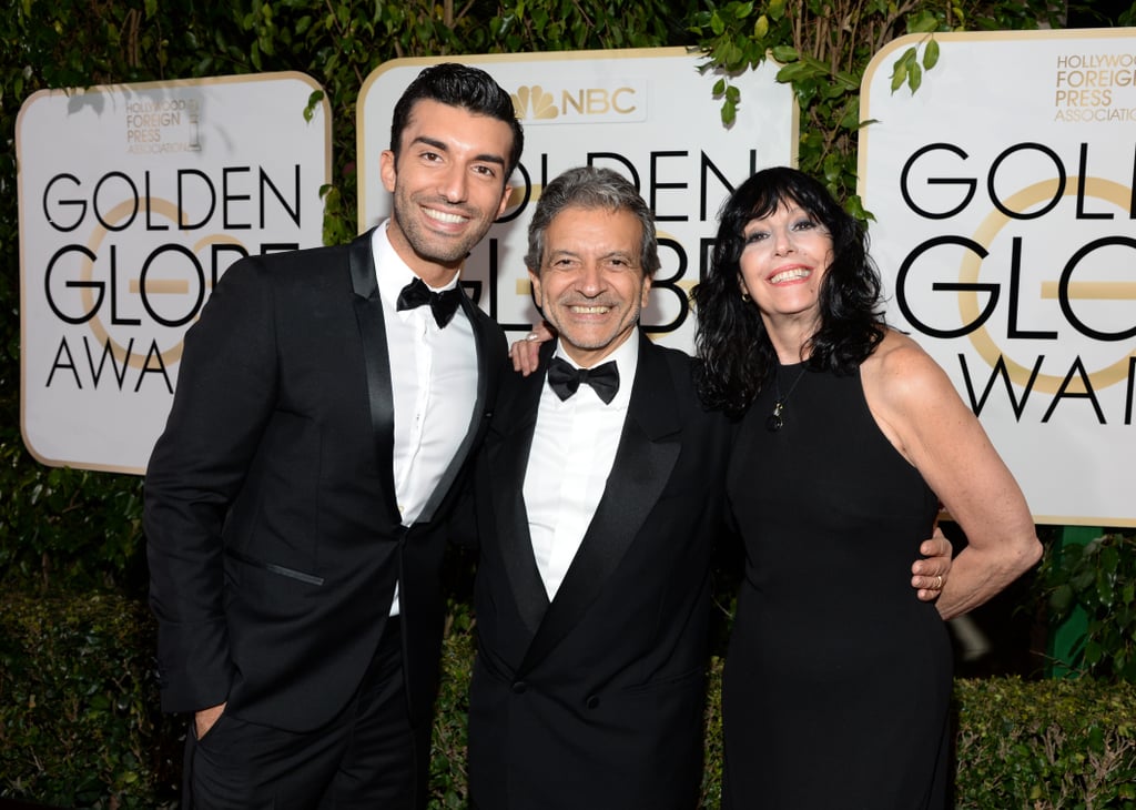 Jane the Virgin star Justin Baldoni had his parents, Sam and Sharon, by his side on the Golden Globes red carpet.