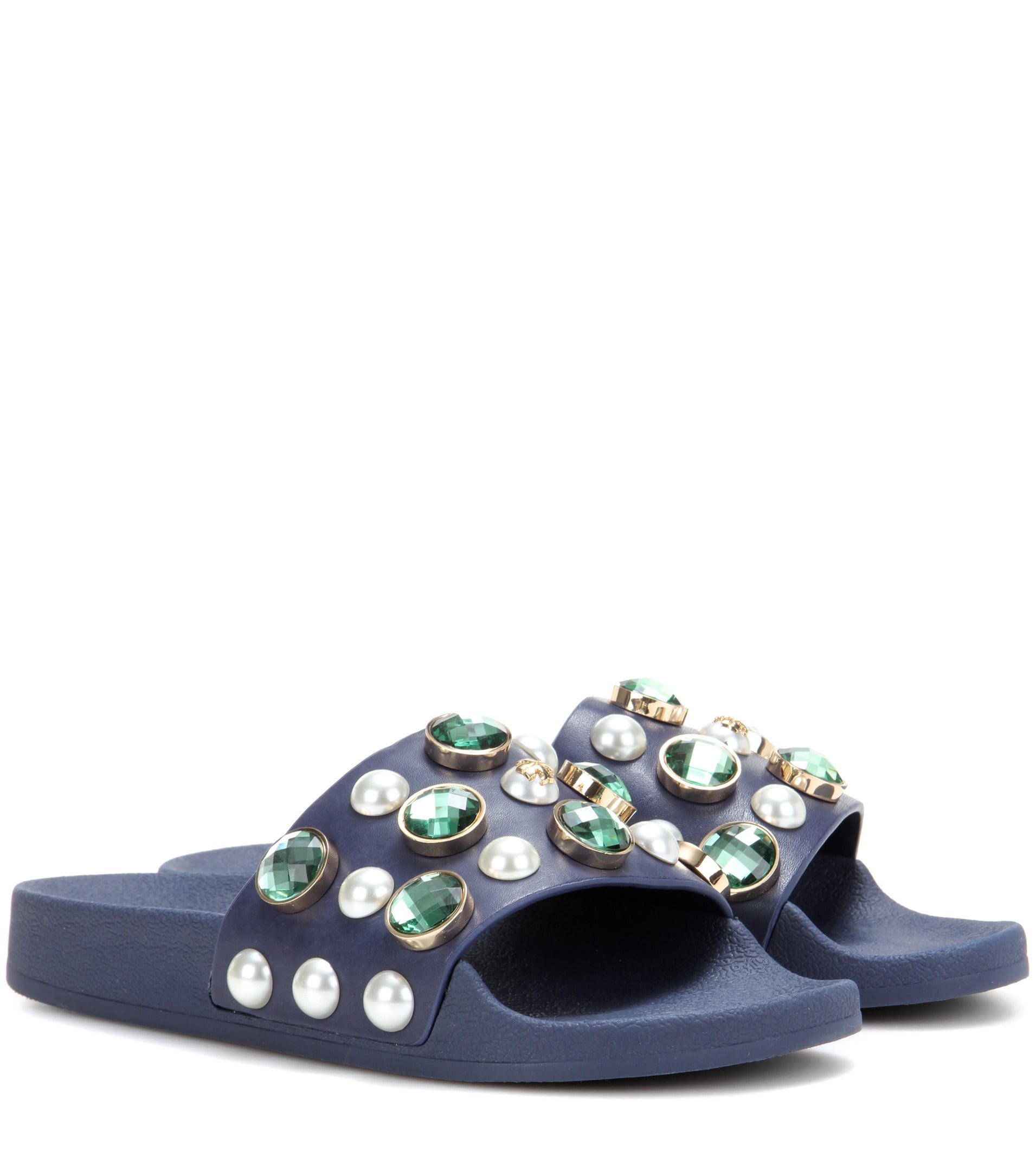 Tory Burch Vail Embellished Leather Slide Sandals | We Popped the Question:  Are Birkenstocks Still in Style? | POPSUGAR Fashion Photo 13