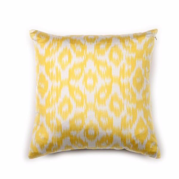 Lemonade Ikat Silk Pillow